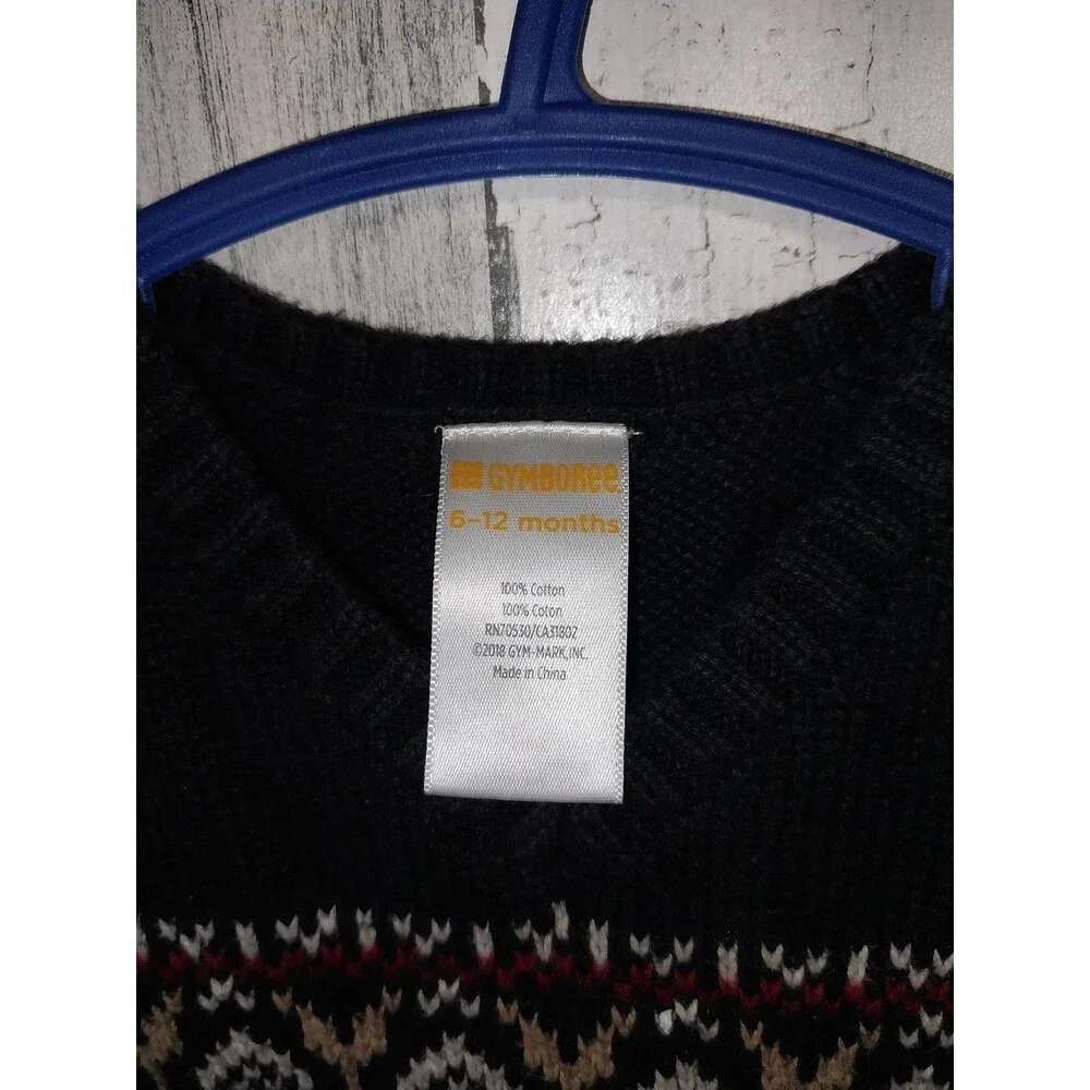 Gymboree Boys Sweater Vest Boys Size 6-12 Months Faire Isle Black Multi